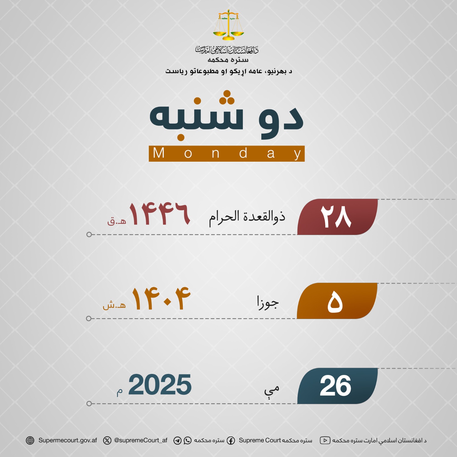 د نن دوشنبې ورځې نېټه