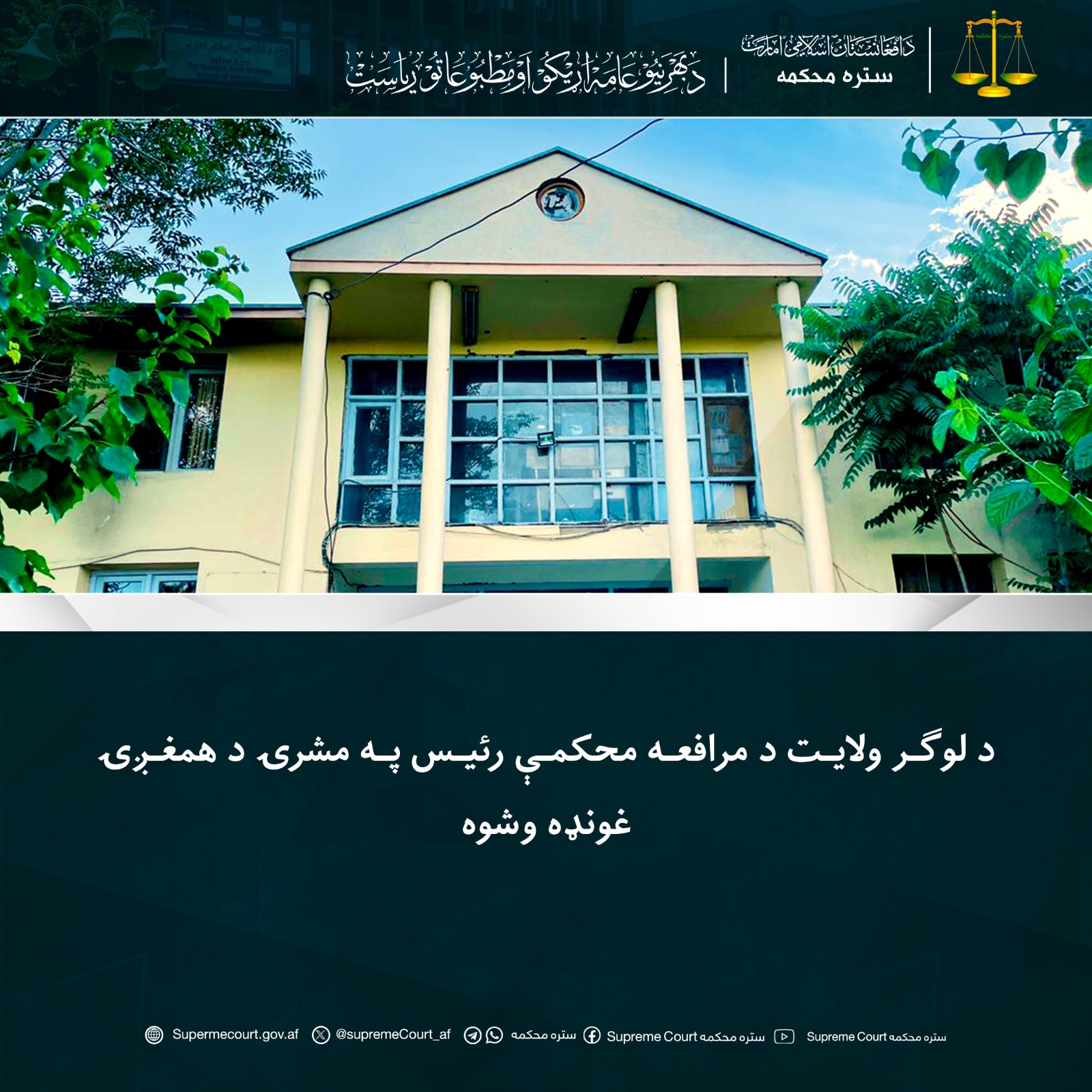 د لوګر ولايت د مرافعه محکمې رئيس په مشرۍ د همغږۍ غونډه وشوه