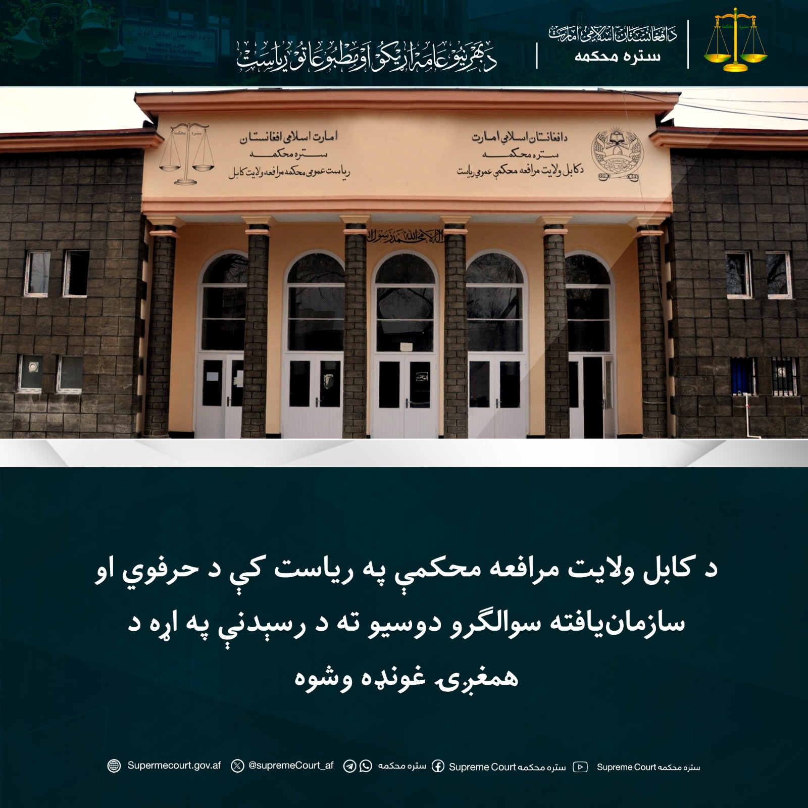 د کابل ولایت مرافعه محکمې په ریاست کې د حرفوي او سازمان‌یافته سوالګرو دوسيو ته د رسېدنې په اړه د همغږۍ غونډه وشوه
